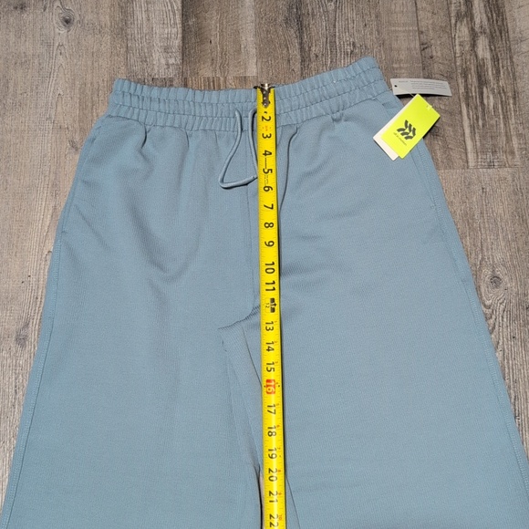 all in motion Pale Blue Ribbed Drawstring Wide Leg Pants - Picture 8 of 10